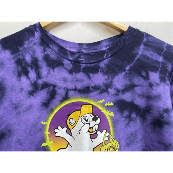 Buc-ee's 2024 Halloween Hey Boo! Purple Tie-Dye Ghost T-Shirt Size Medium 38-40 - Picture 5 of 8